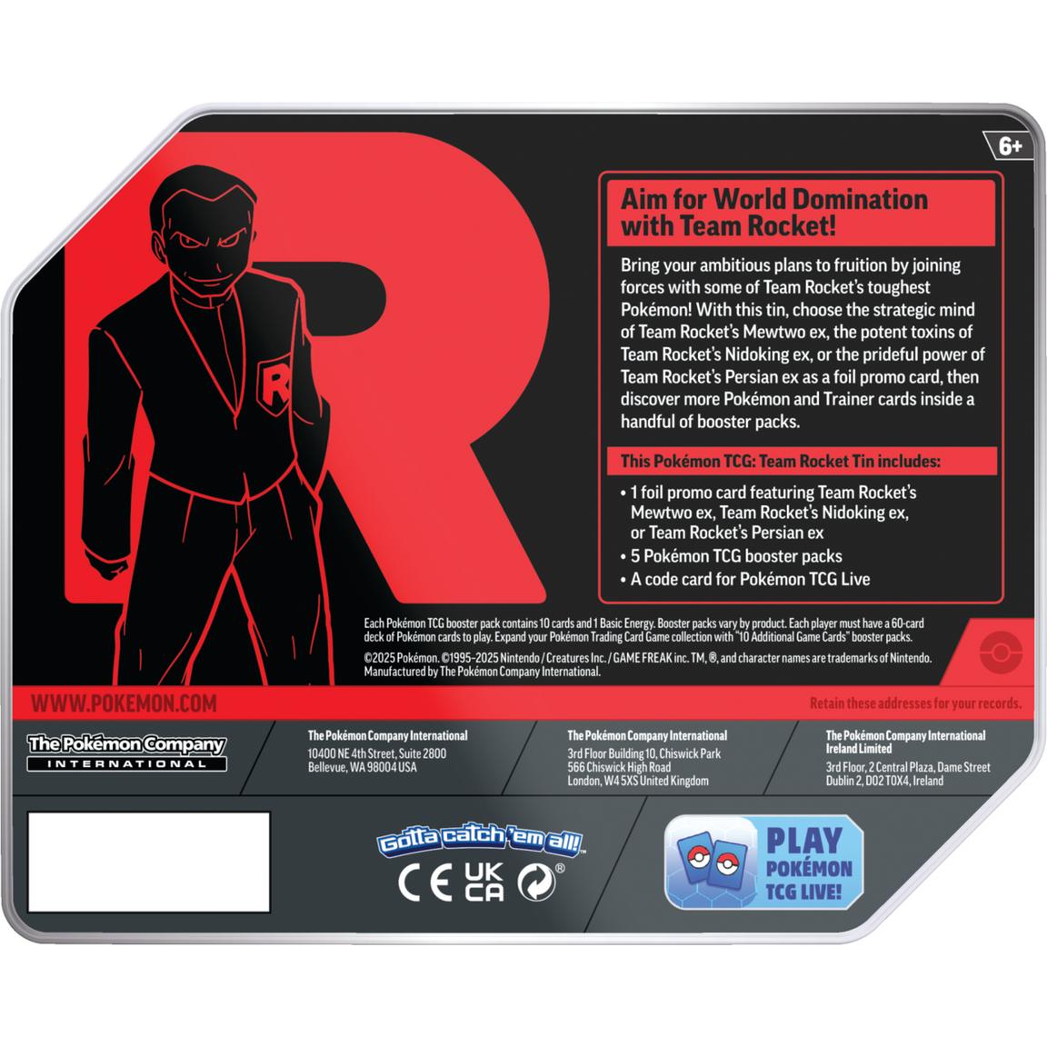 Pokemon Team Rocket, Tin (Random)