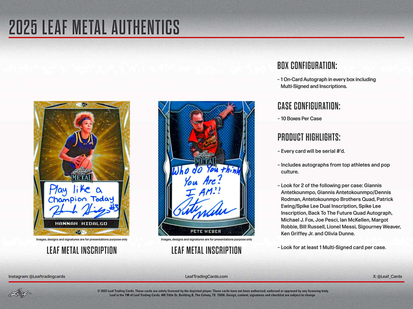 2025 Leaf Metal Authentics Hobby, Box