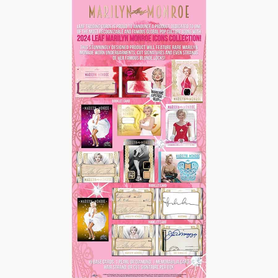 2024 Leaf Marilyn Monroe Icons Collection Hobby, 4 Box Case