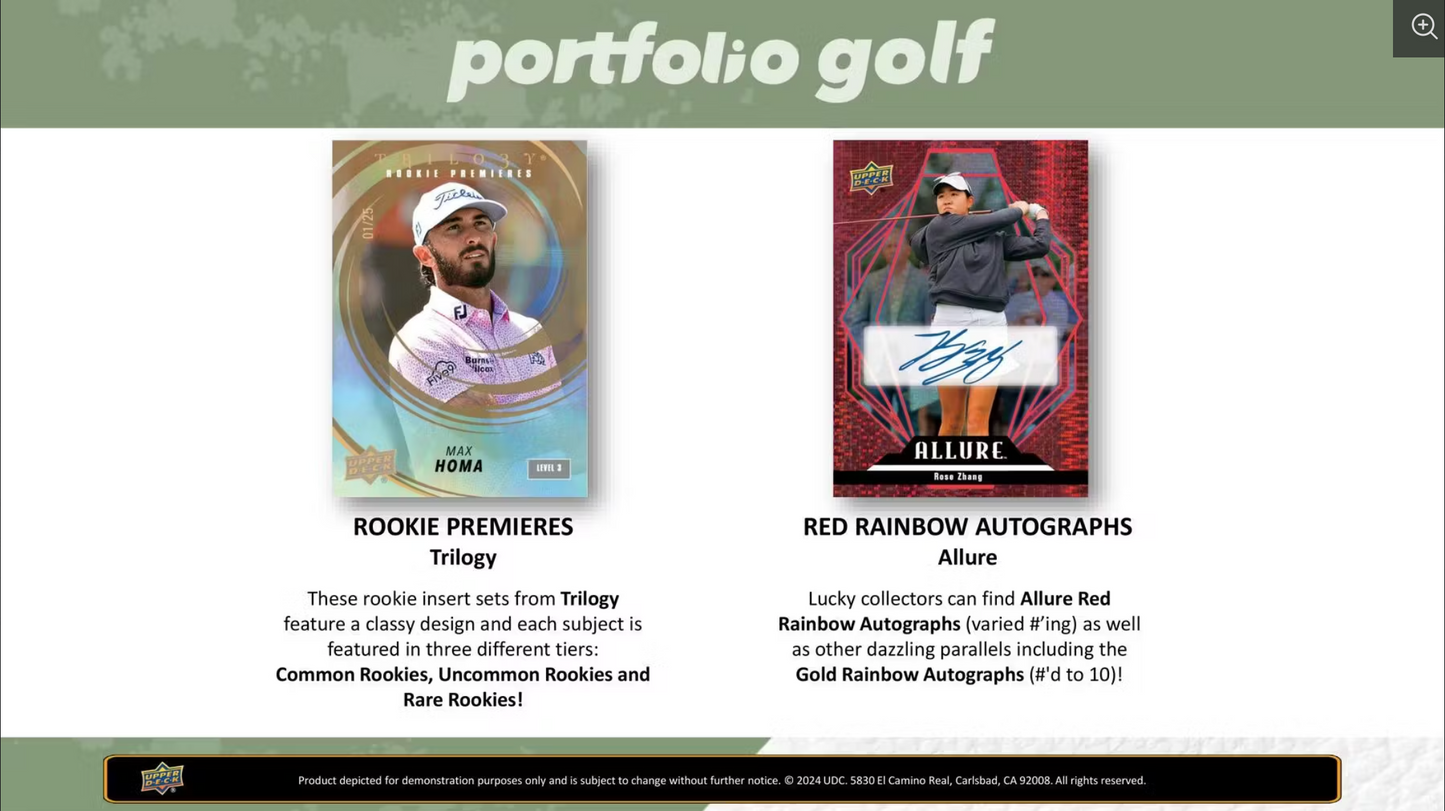 2024 Upper Deck Portfolio Golf Hobby, 16 Box Case