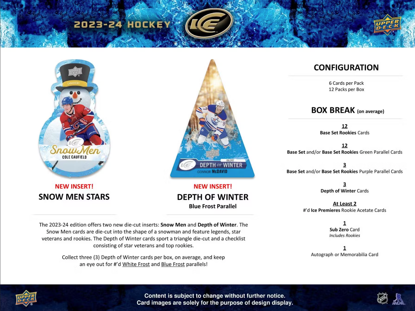 2023-24 Upper Deck Ice Hobby Hockey, Box
