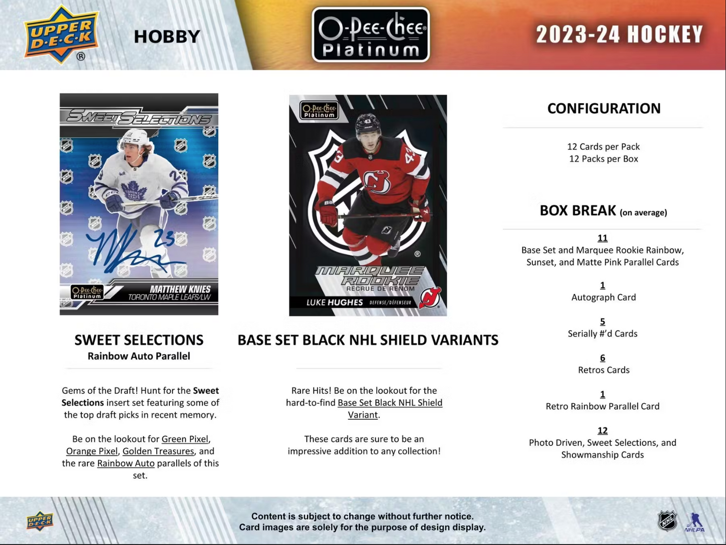 2023-24 Upper Deck O-Pee-Chee Platinum Hockey Hobby, Box