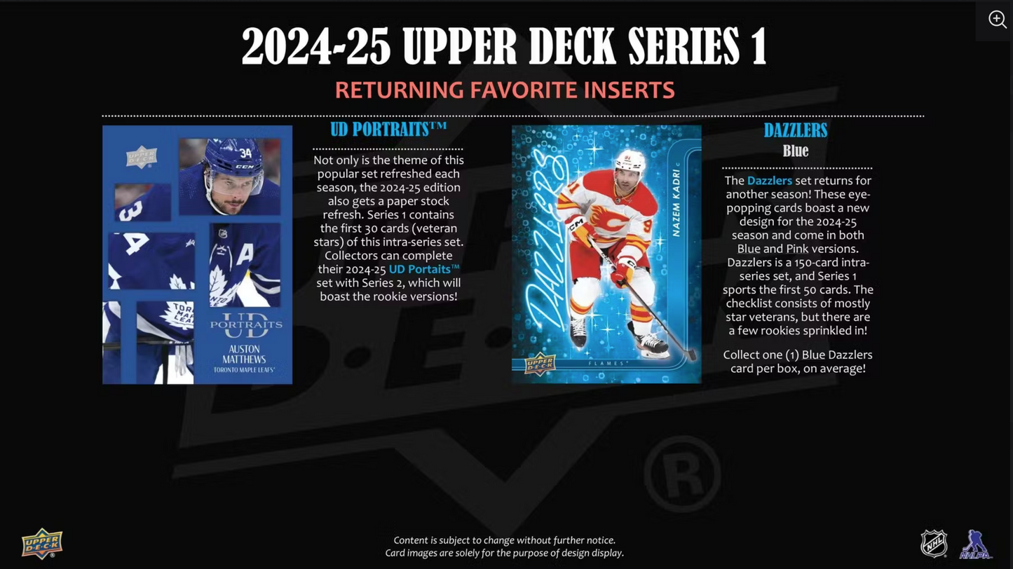 2024-25 Upper Deck Series 1 Hockey Hobby, Box