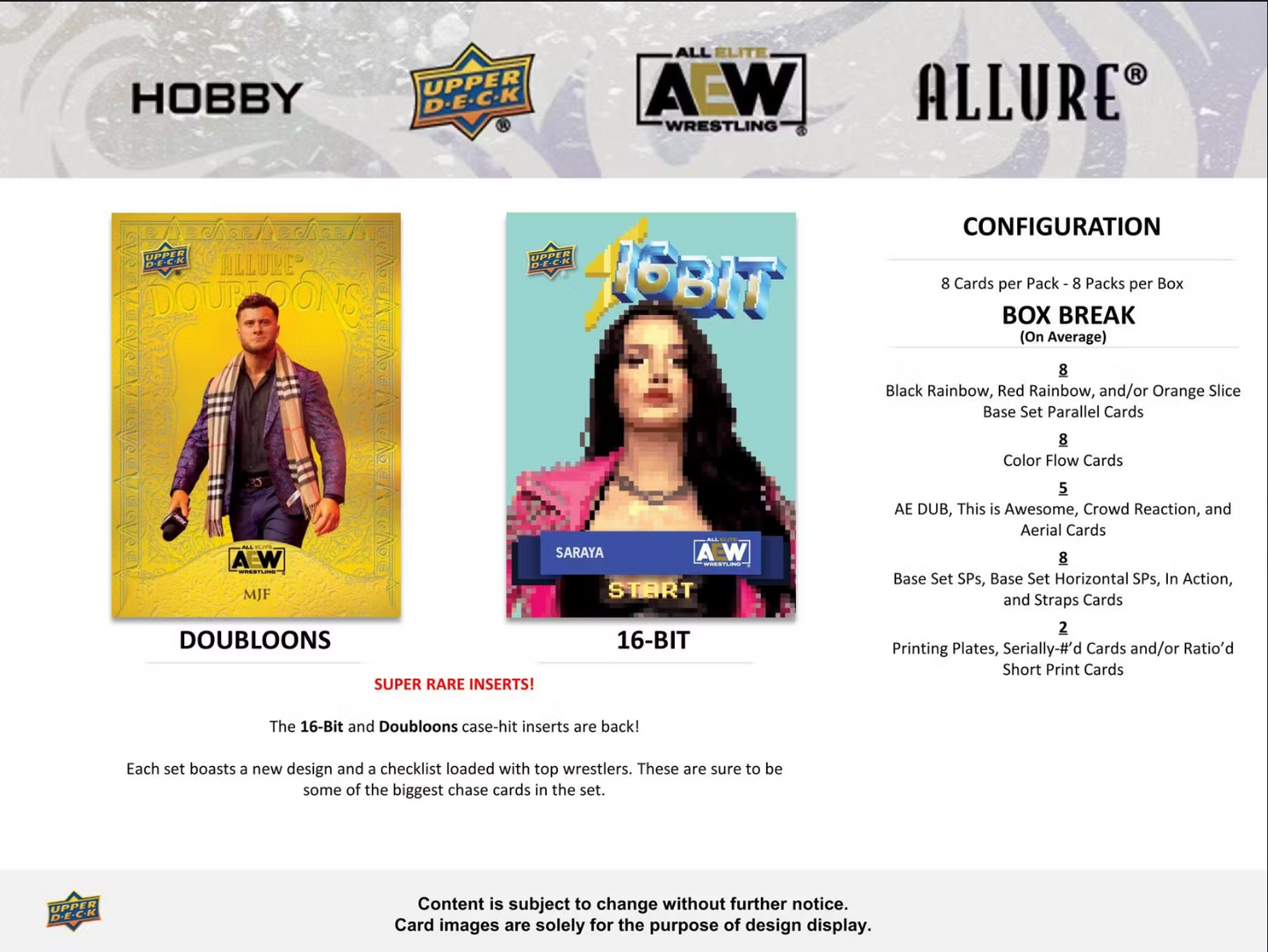 2024 Upper Deck AEW Allure Wrestling Hobby, 9 Box Inner Case