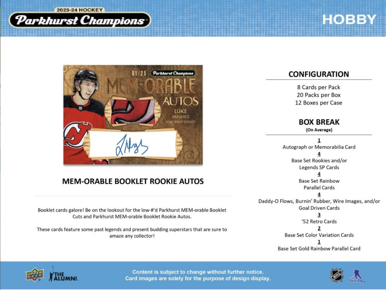 2023-24 Upper Deck Parkhurst Champions Hockey Hobby, Pack