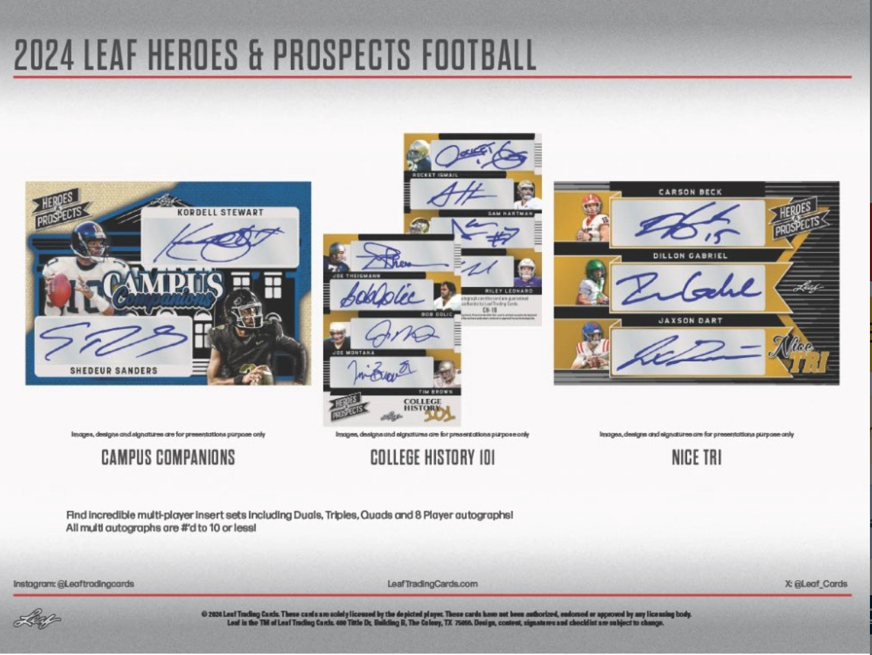 2024 Leaf Heroes & Prospects Football Jumbo, Box