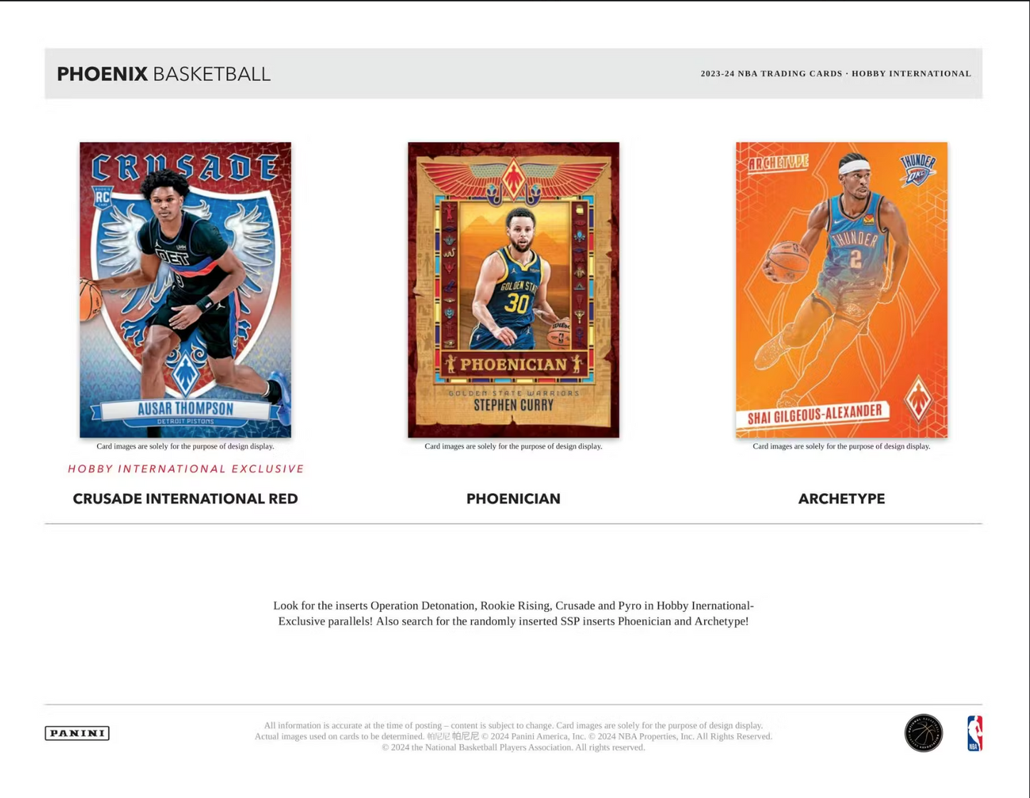 2023-24 Panini Phoenix Basketball Hobby International, Pack