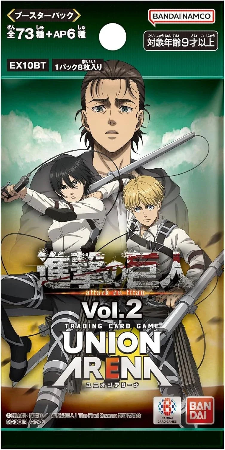 BANDAI Union Arena Attack on Titan Vol. 2 EX10BT Booster Pack Box TCG JAPAN