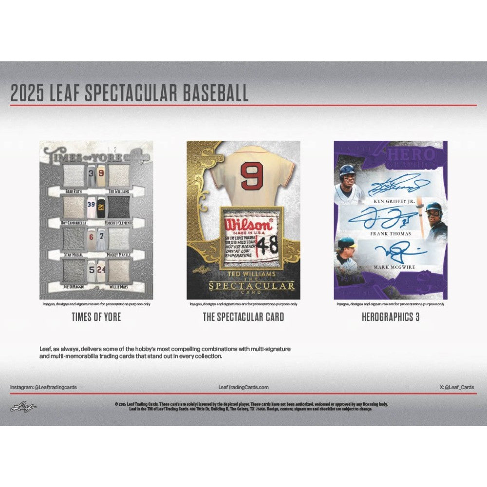 2025 Leaf Spectacular Baseball Hobby, 3 Box Case