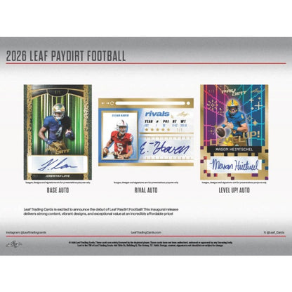 2026 Leaf Paydirt Football Jumbo, 10 Box Case