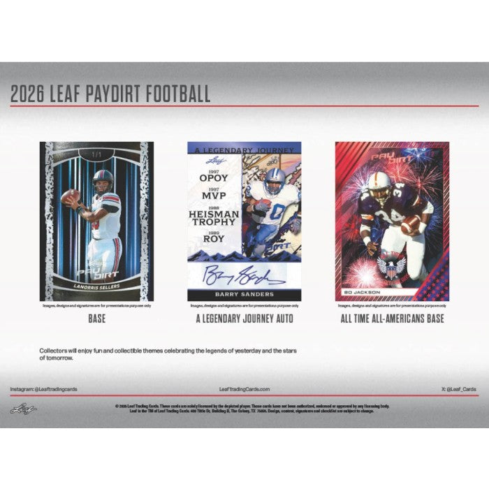 2026 Leaf Paydirt Football Hobby, Box