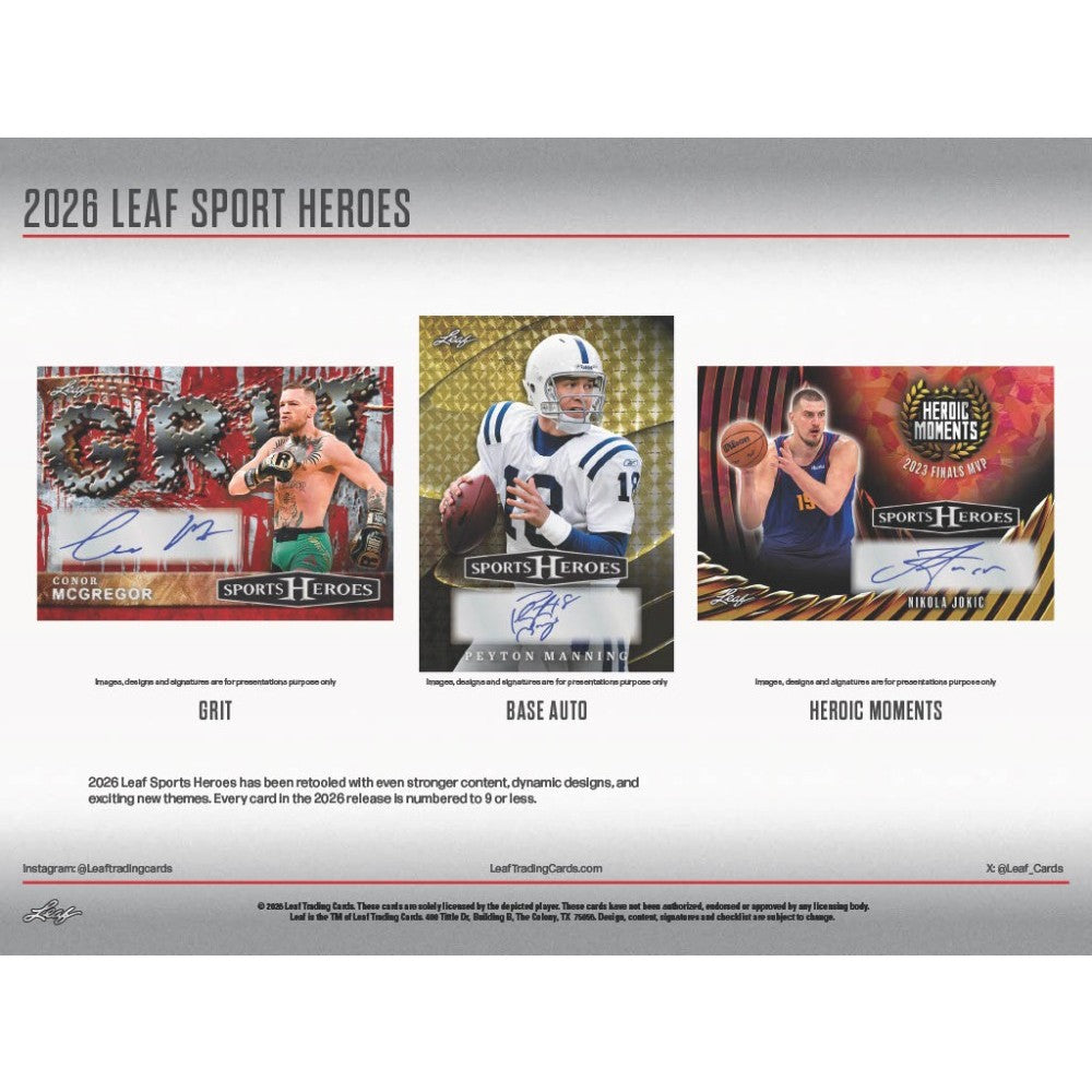 2026 Leaf Sport Heroes Multi-Sport Hobby, 10 Box Case