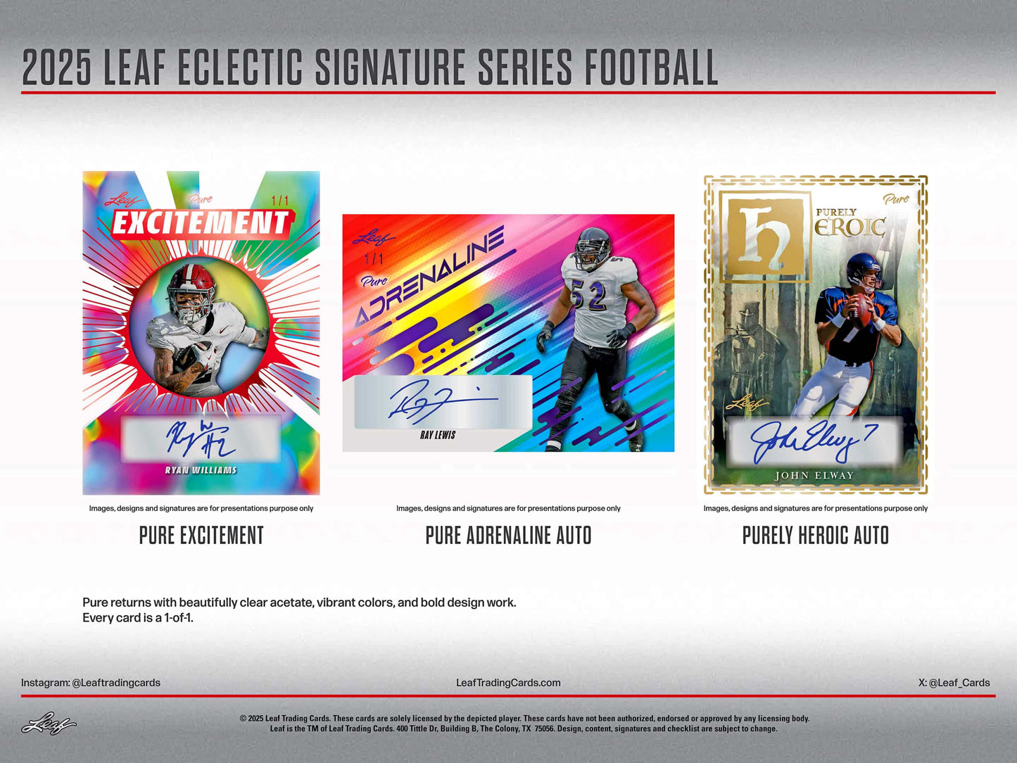 2025 Leaf Eclectic Signature Series Football Mythical, Box