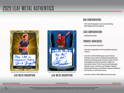 2025 Leaf Metal Authentics Hobby, Box