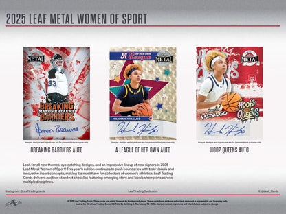 2025 Leaf Metal Women of Sport Hobby, 10 Box Case