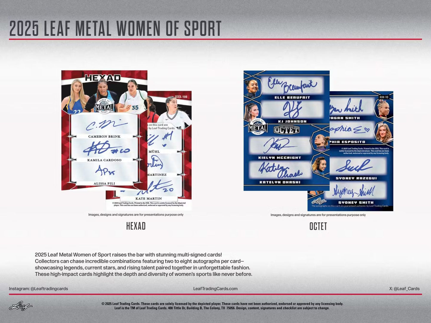 2025 Leaf Metal Women of Sport Hobby, 10 Box Case