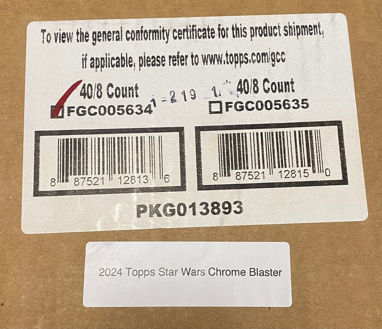 2024 Topps Star Wars Chrome, 40 Blaster Box Case