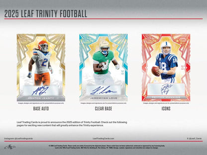 2025 Leaf Trinity Football Hobby, 10 Box Case