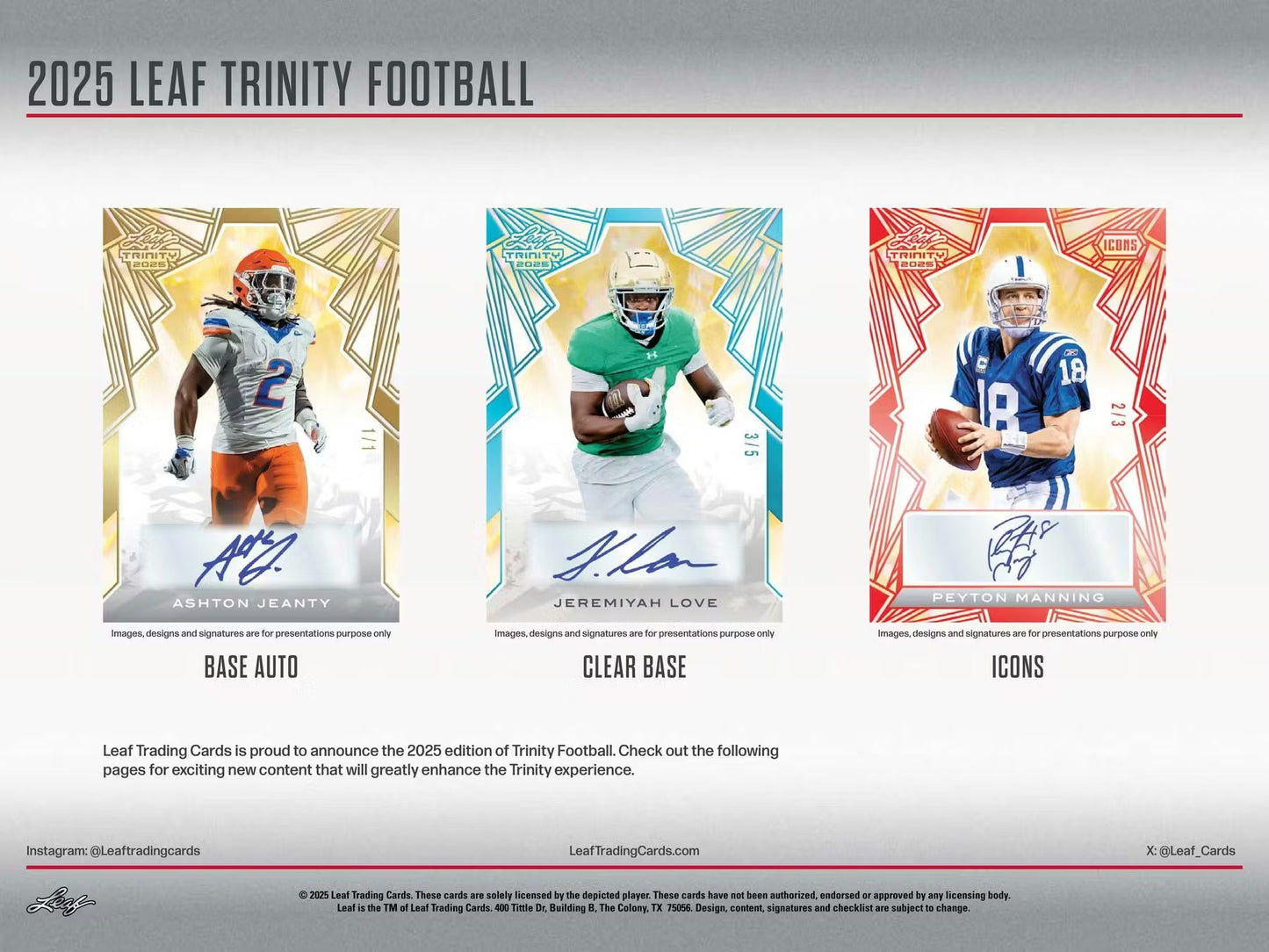 2025 Leaf Trinity Football Hobby, Box