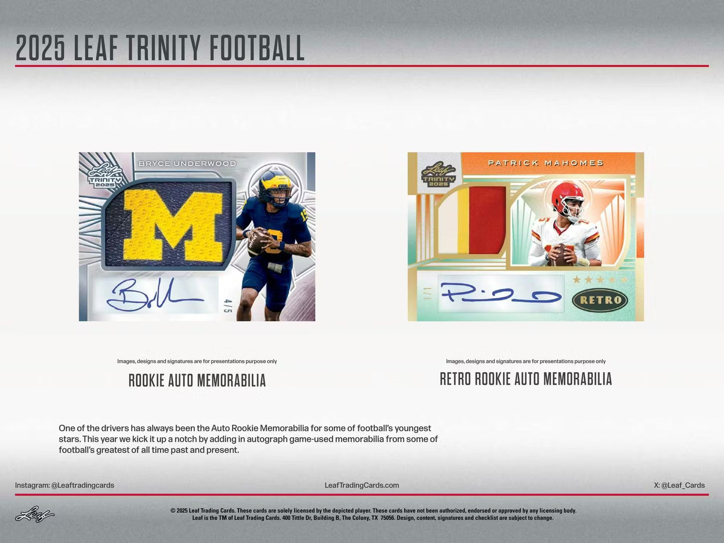 2025 Leaf Trinity Football Hobby, Box