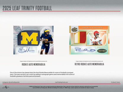 2025 Leaf Trinity Football Jumbo, Box