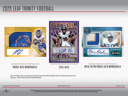 2025 Leaf Trinity Football Jumbo, 8 Box Case