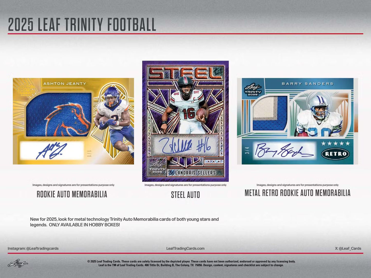 2025 Leaf Trinity Football Hobby, Box