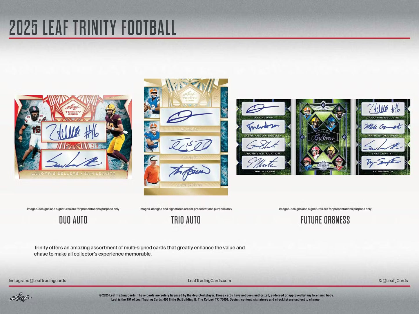 2025 Leaf Trinity Football Jumbo, Box