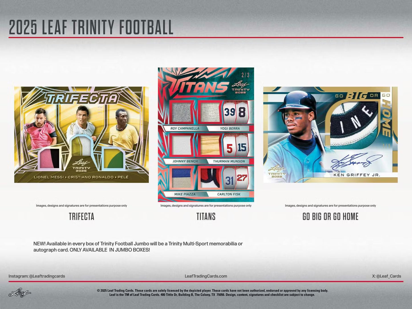 2025 Leaf Trinity Football Hobby, 10 Box Case