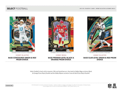 2025 Panini Select Football Hobby Mega, Box (Black & Orange Shock)