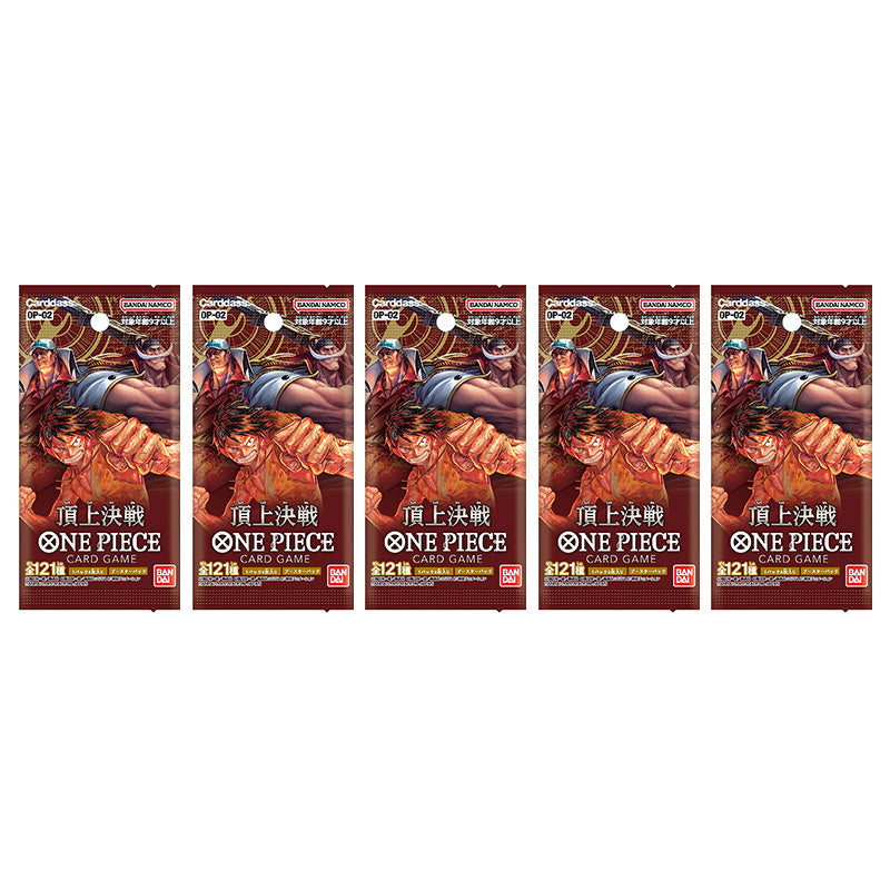 BANDAI ONE PIECE Card Game Paramount War OP-02 Booster 5 Pack SET TCG JAPAN