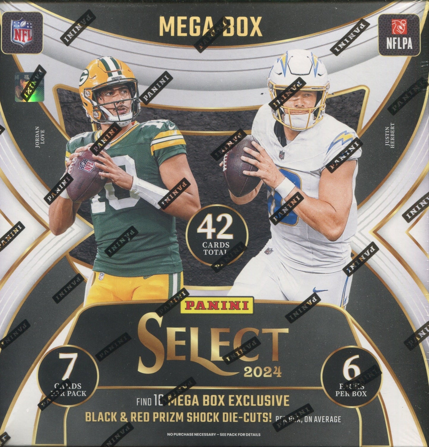 2024 Panini Select Football Mega, 20 Box (Red & Black Shock Die Cut) Case