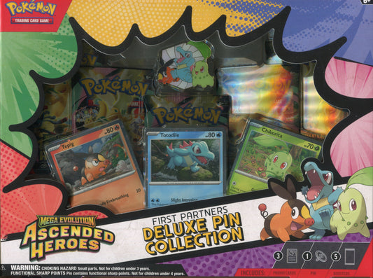 Pokemon Mega Evolution Ascended Heroes First Partners Deluxe Pin Collection, Box
