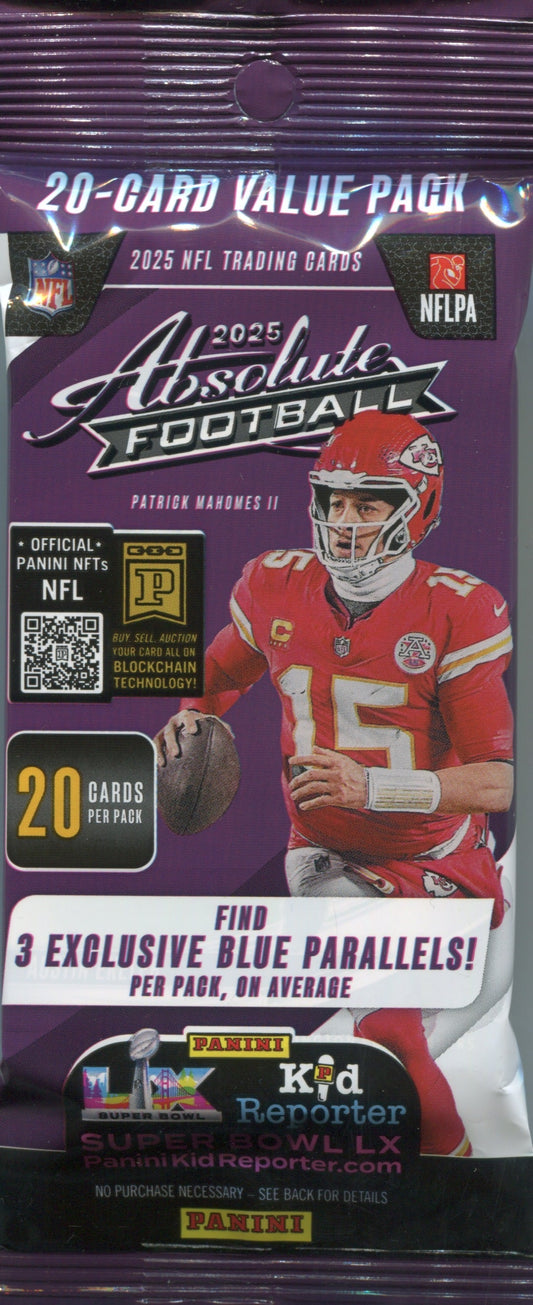 2025 Panini Absolute Football Jumbo Value Fat, Pack