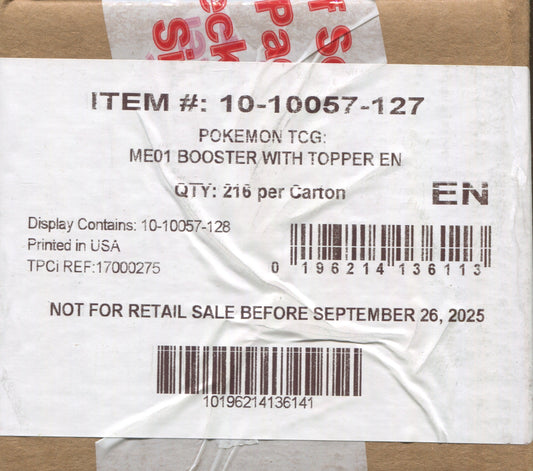 Pokemon Mega Evolution, 6 Enhanced Booster Box Case