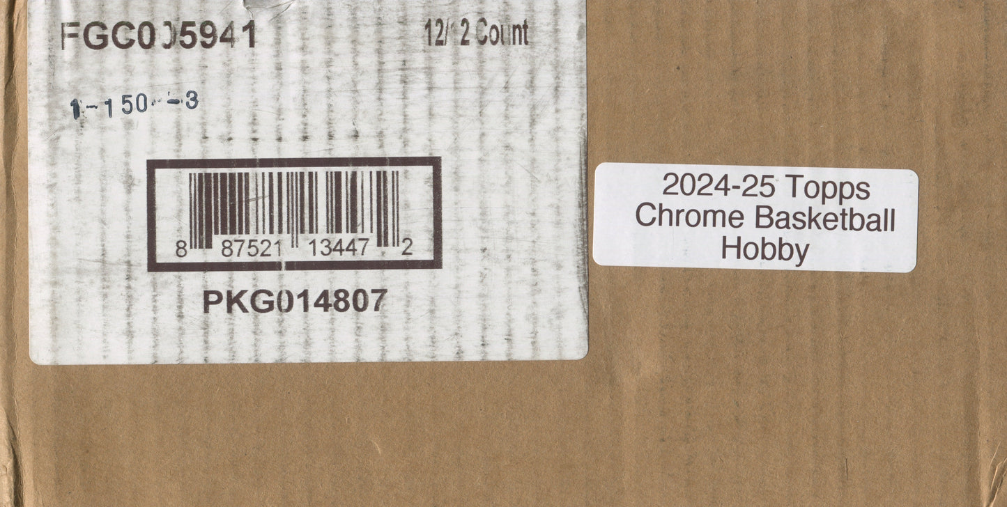 2024-25 Topps Chrome Basketball Hobby, 12 Box Case