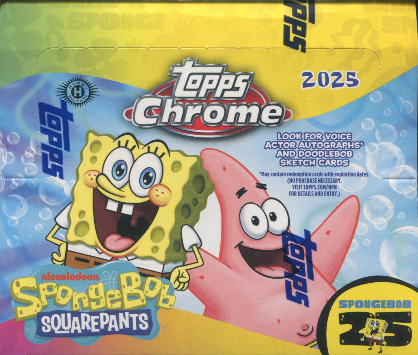 2025 Topps Chrome Spongebob Squarepants 25th Anniversary Hobby, Box