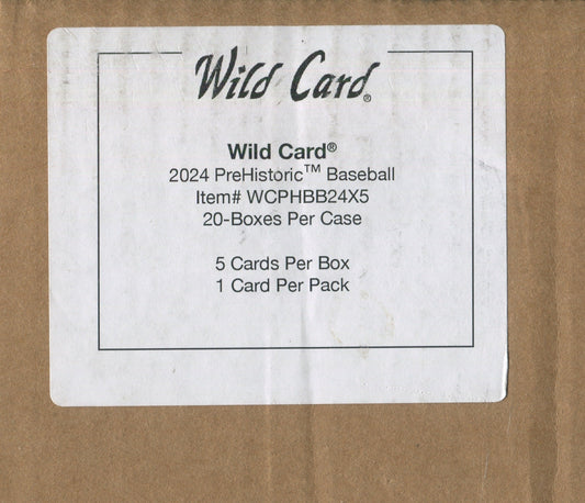 *LAST CASE* 2024 Wild Card Prehistoric Baseball Jumbo, 20 Box Case