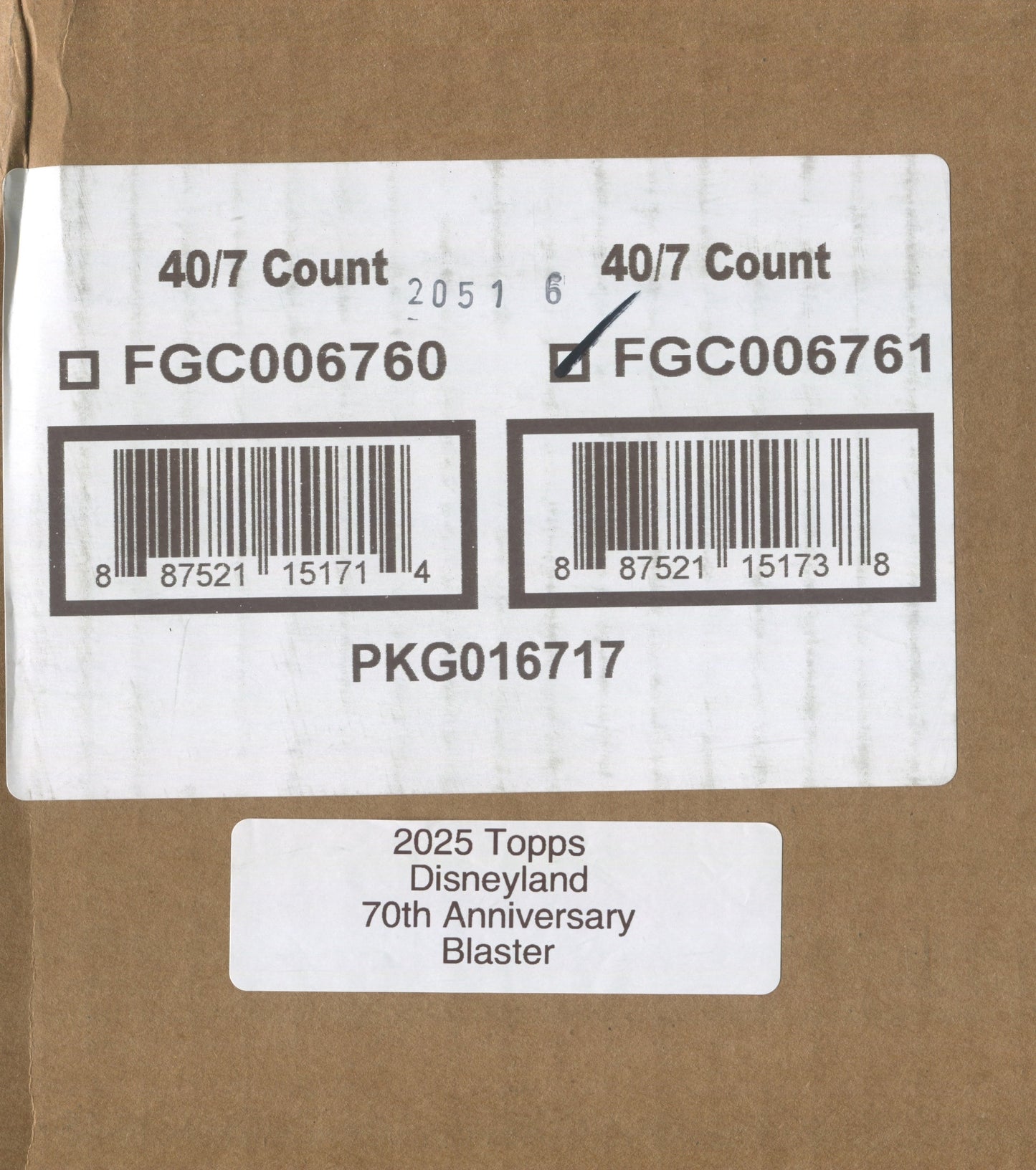2025 Topps Disneyland 70th Anniversary Blaster, 40 Box Case