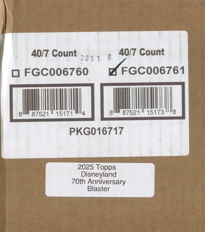 2025 Topps Disneyland 70th Anniversary Blaster, 40 Box Case