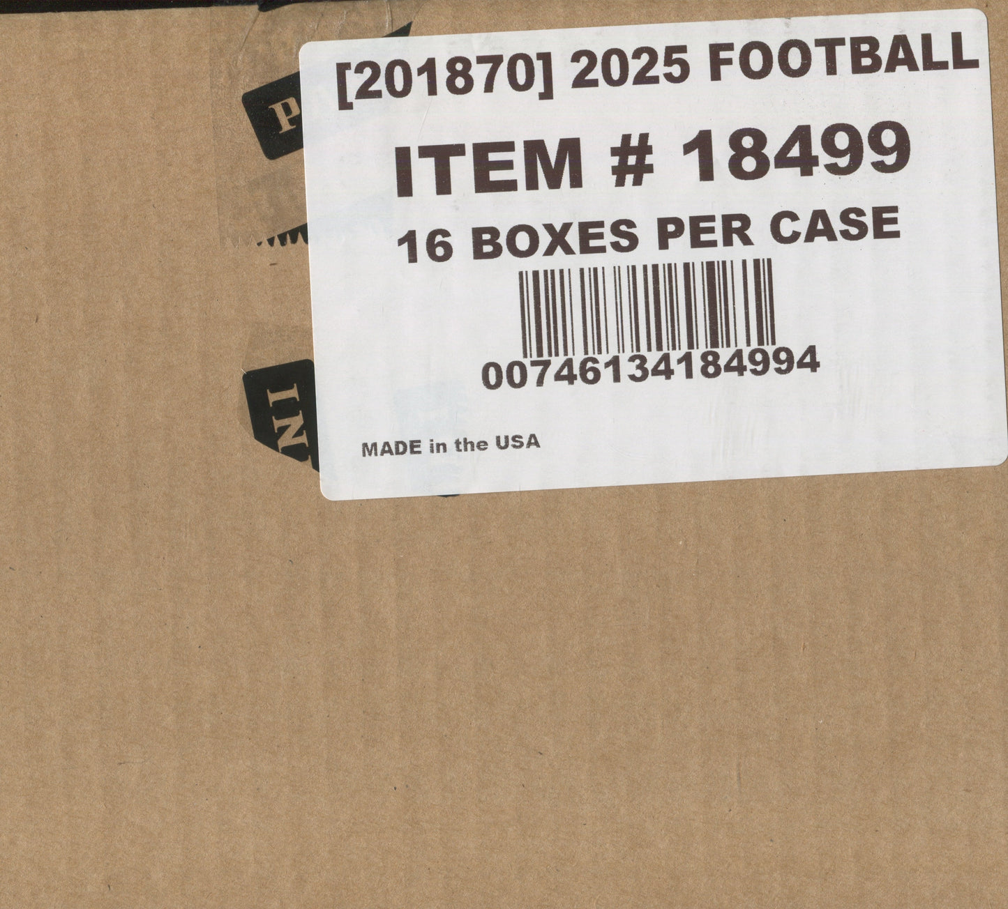 2025 Panini Certified Football Hobby, 16 Box Case