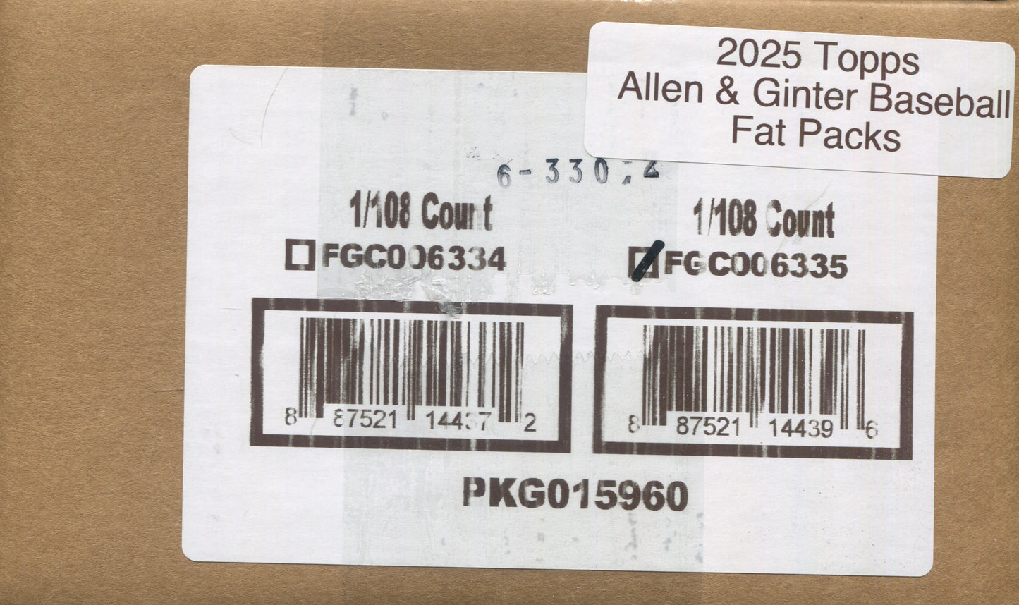 2025 Topps Allen & Ginter Baseball, 108 Fat Pack Case