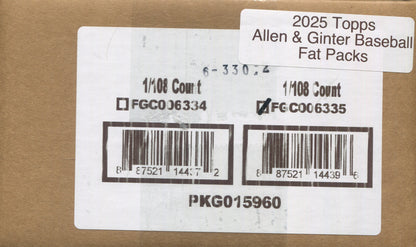 2025 Topps Allen & Ginter Baseball, 108 Fat Pack Case