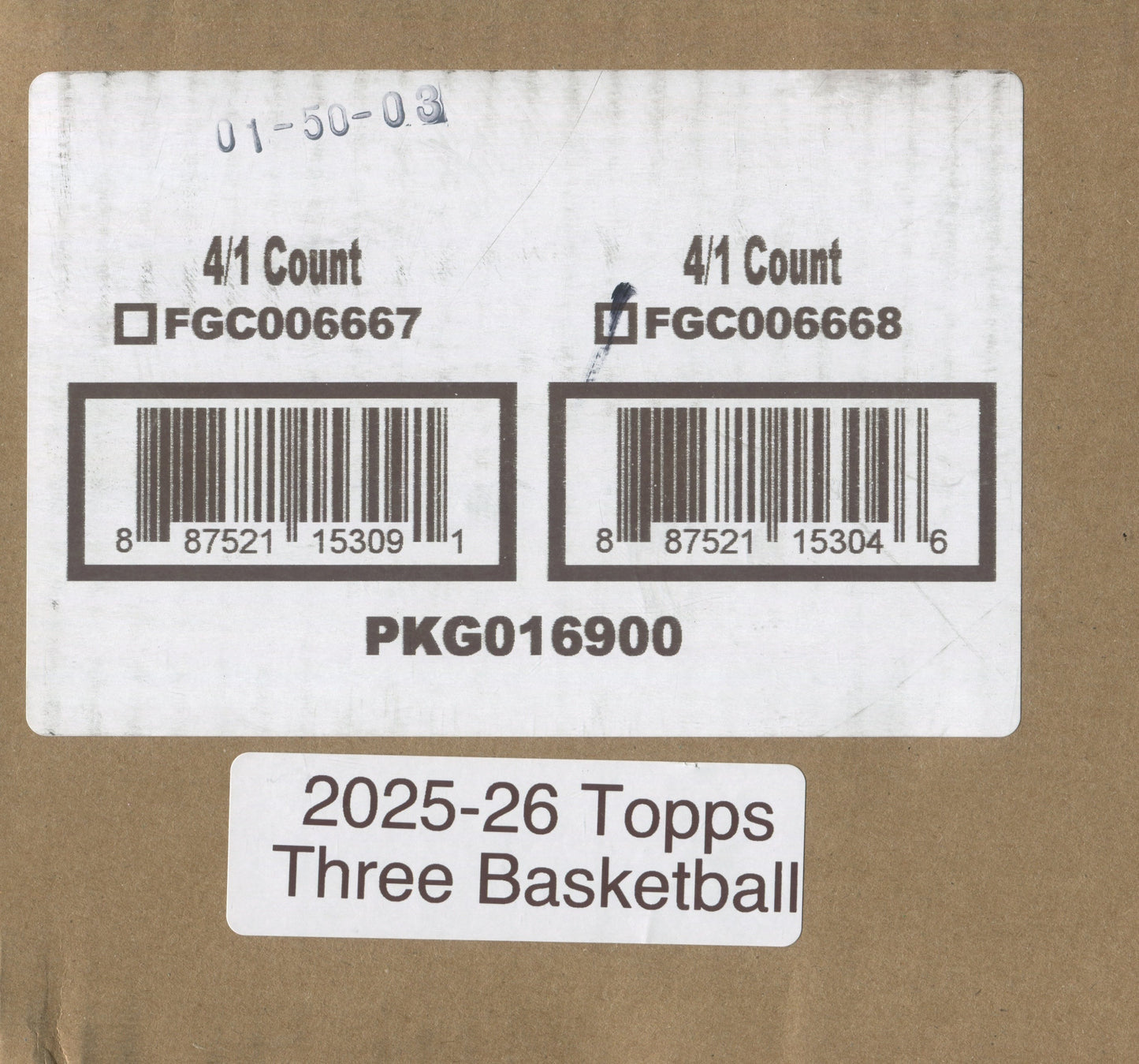 2025/26 Topps Three Basketball Hobby, 4 Box Case