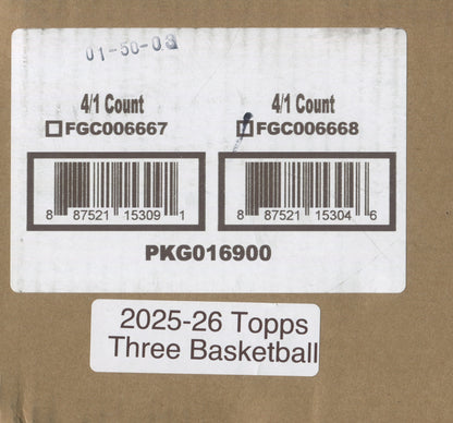 2025/26 Topps Three Basketball Hobby, 4 Box Case