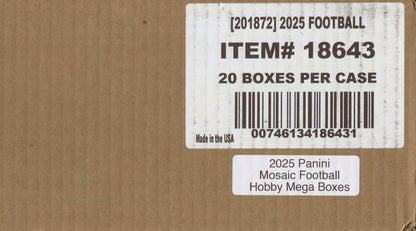 2025 Panini Mosaic Football Hobby, 20 Mega Box Case (Camo Red)