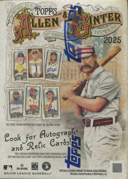 2025 Topps Allen & Ginter Baseball Blaster, 40 Box Case