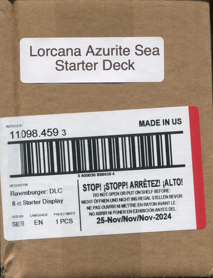 Disney Lorcana Azurite Sea, Starter 8-Deck Display Box