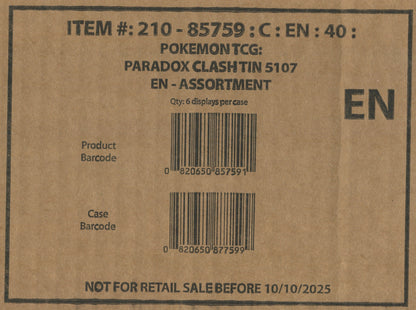Pokemon Paradox Clash, 6 Tin Case