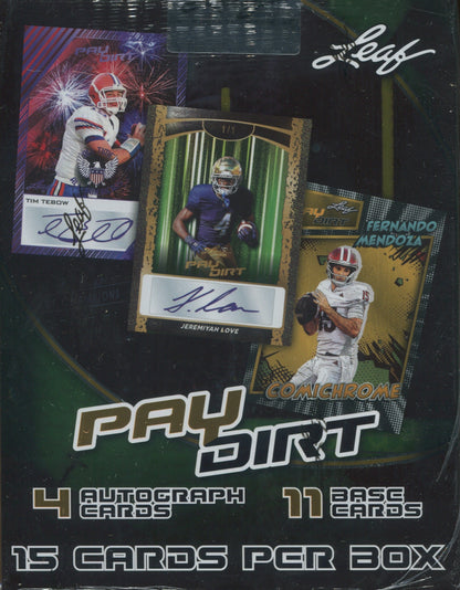 2026 Leaf Paydirt Football Hobby, 15 Box Case